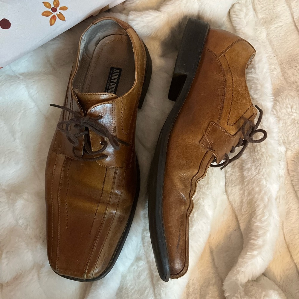 Y2K Stacey Adams Mens 11M 23274 03 Brown Oxford Square Toe Academia Dadcore Shoe